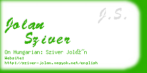 jolan sziver business card